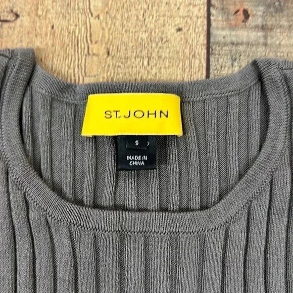 St. John Womens Wool Blend Ribbed Color Block Sweater/ Blouse - Picture 5 of 9